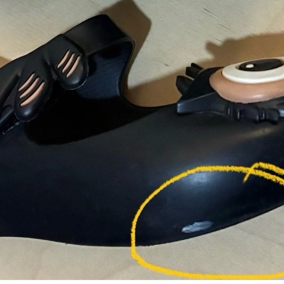 Mini Melissa Black Big Eyes Owl Shoes Girls Size 8 - Picture 11 of 14